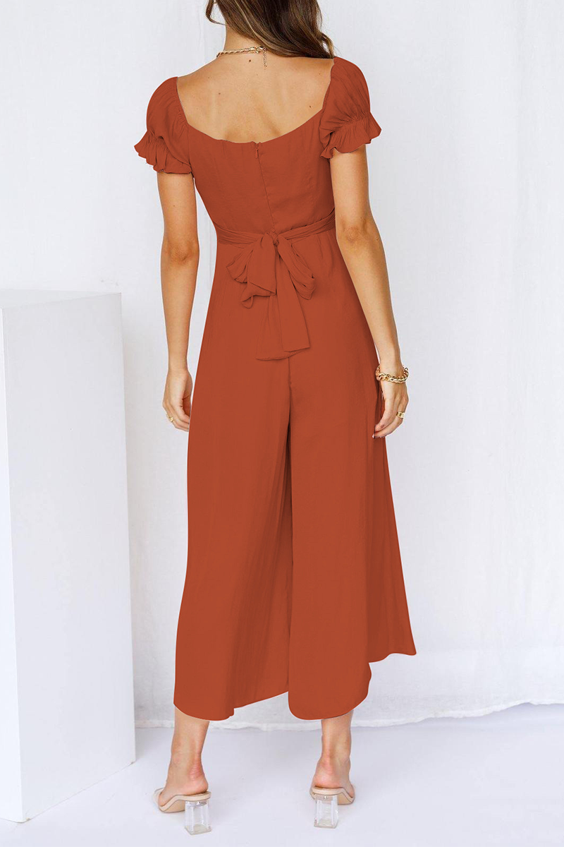 Casual Solid Patchwork Off the Shoulder Straight Jumpsuits(13 Colors)