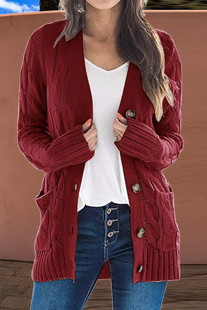 Fashion Solid Split Joint Cardigan Collar Tops(8 colors)