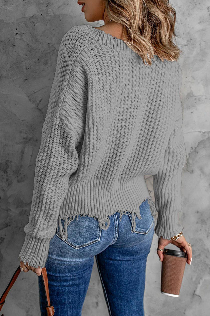 Fashion Lovely Tassel V Neck Sweaters(8 Colors)