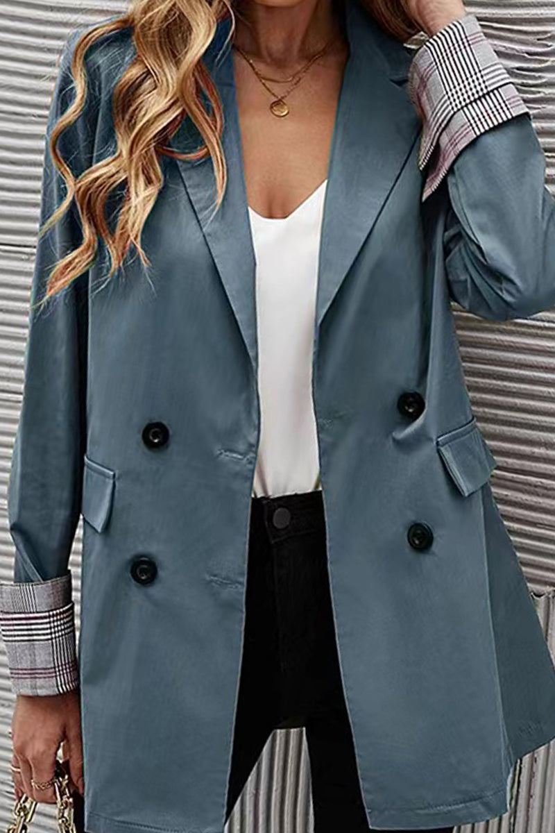 Fashion Casual Buttons Asymmetrical Turndown Collar Outerwear(6 Colors)