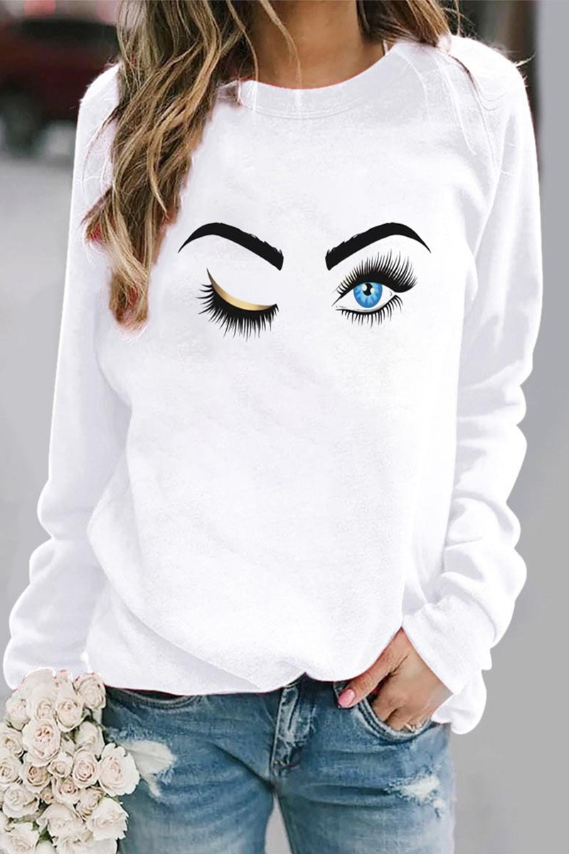 Casual Eyes Printed O Neck Tops