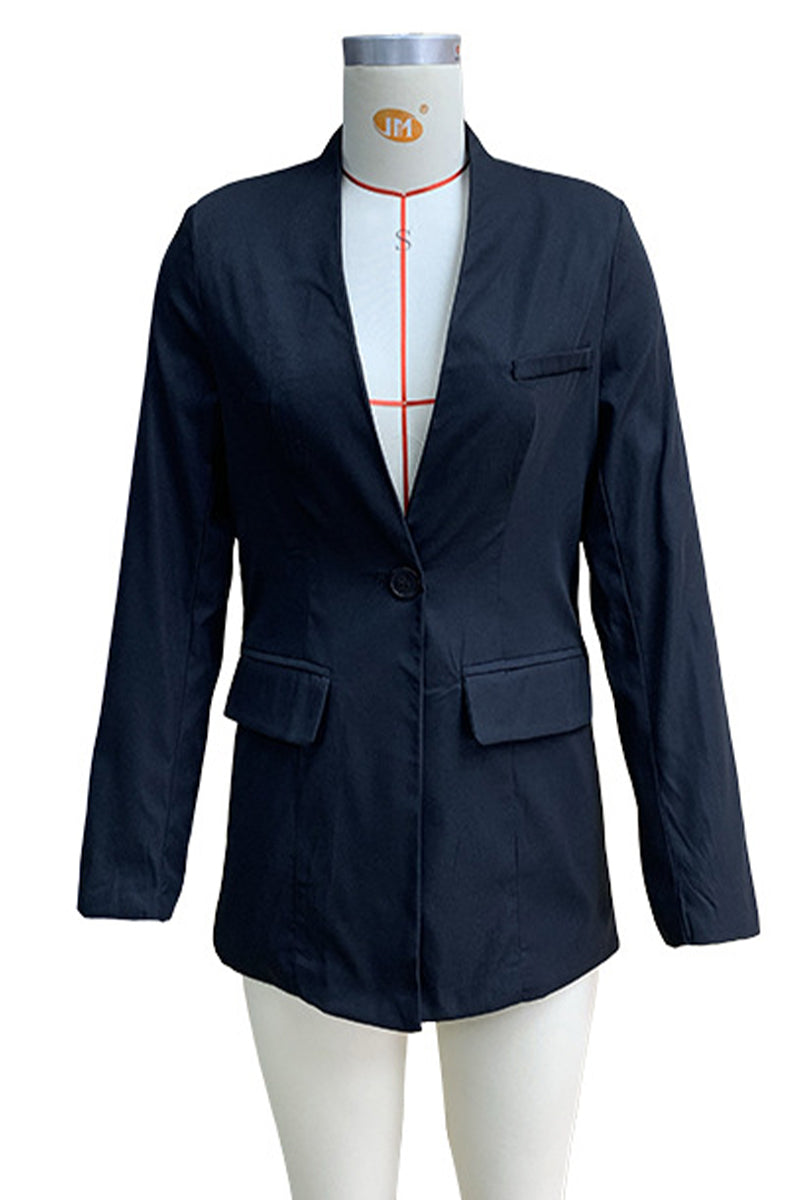 Daily Elegant Buttons Turn-back Collar Outerwear