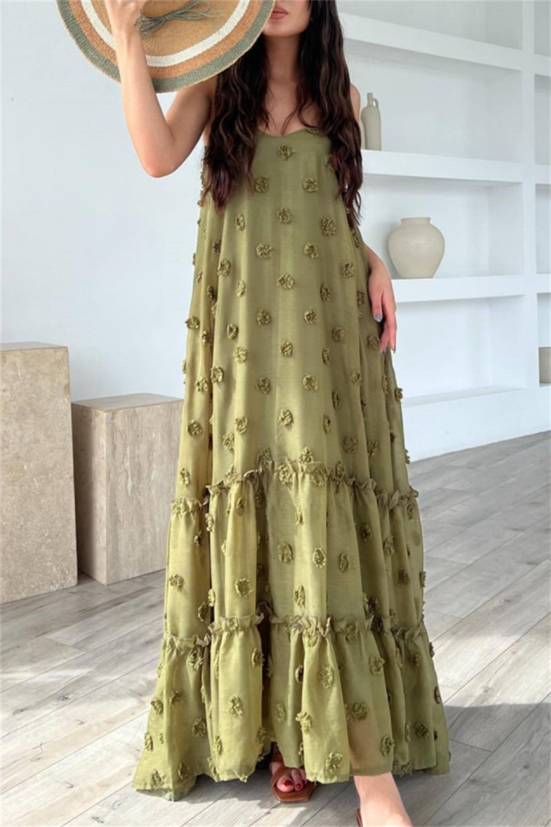 Casual Backless Spaghetti Strap Long Dresses