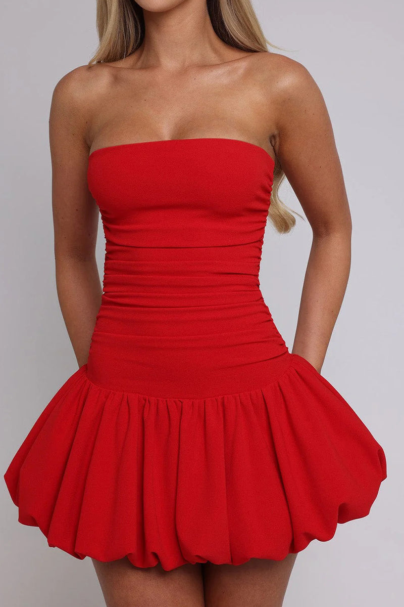 Sexy Ruched Strapless Bud Dresses