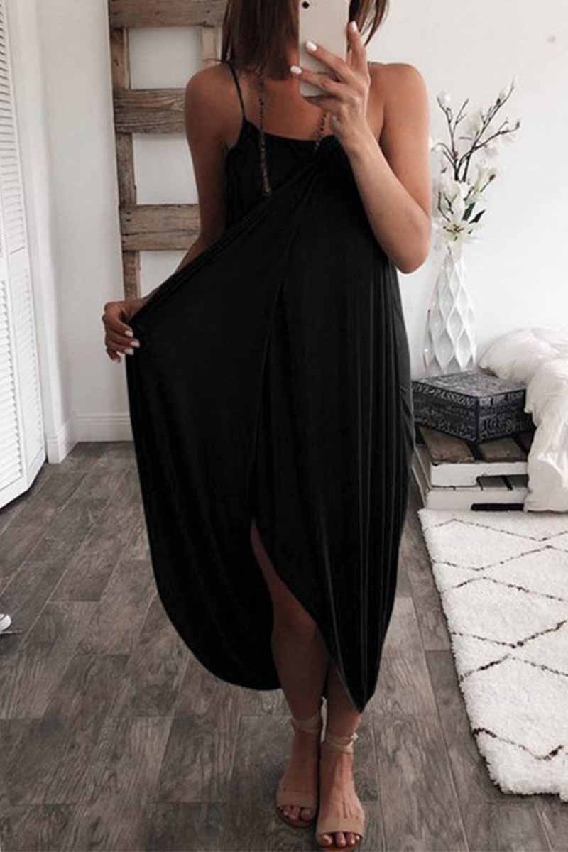 Solid Color Knitted Loose And Irregular Midi Dress(3 Colors)