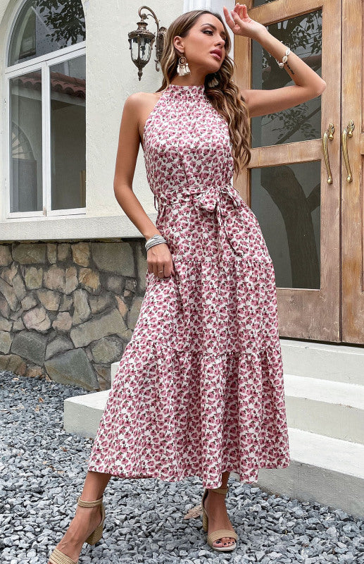 Women's Summer Sling Midi Dress Slim Halter Dress