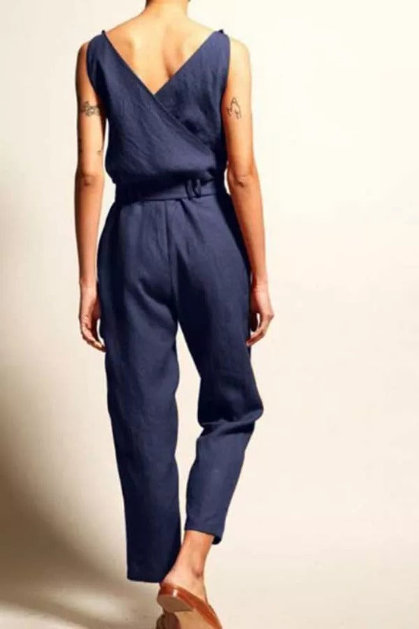 Bring The Prosecco V-neck Sleeveless Jumpsuit