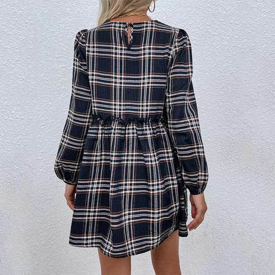 Casual waist long sleeve dress