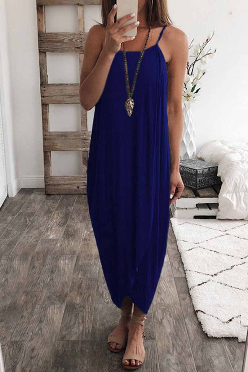 Solid Color Knitted Loose And Irregular Midi Dress(3 Colors)