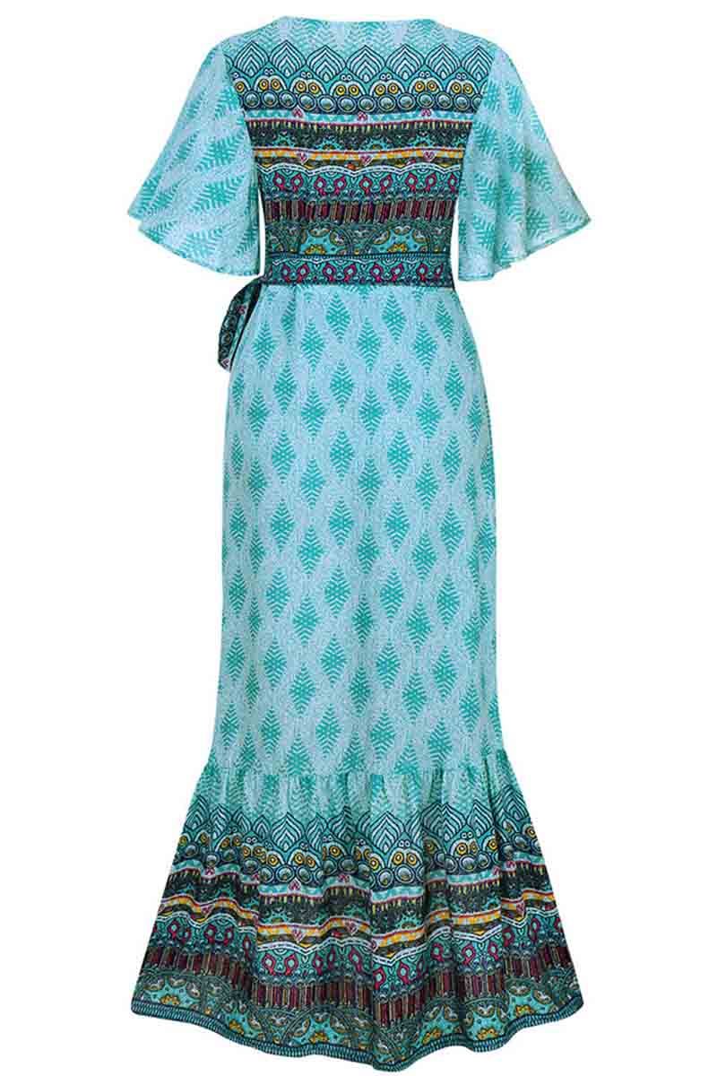 Bohemian Printed Midi Dress(3 colors)