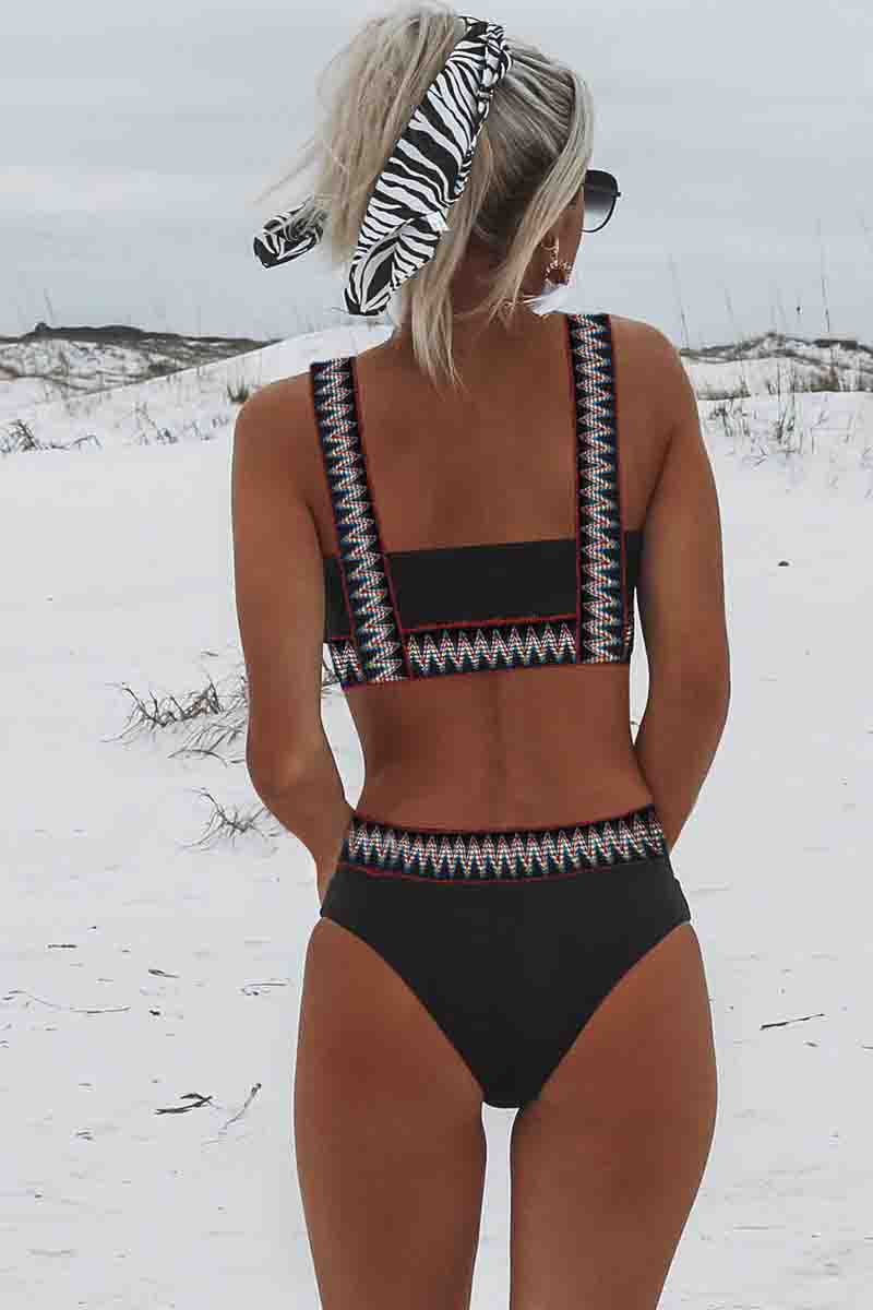 Patchwork Black Two pieces Swimsuit