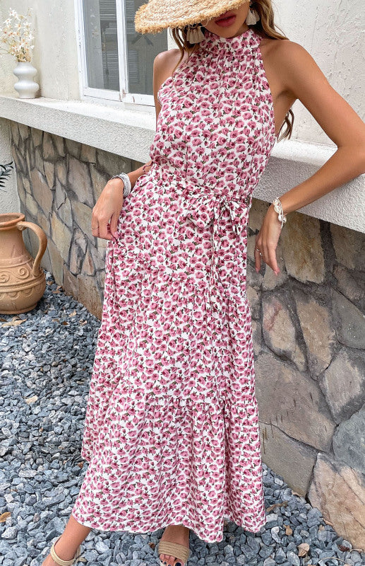 Women's Summer Sling Midi Dress Slim Halter Dress