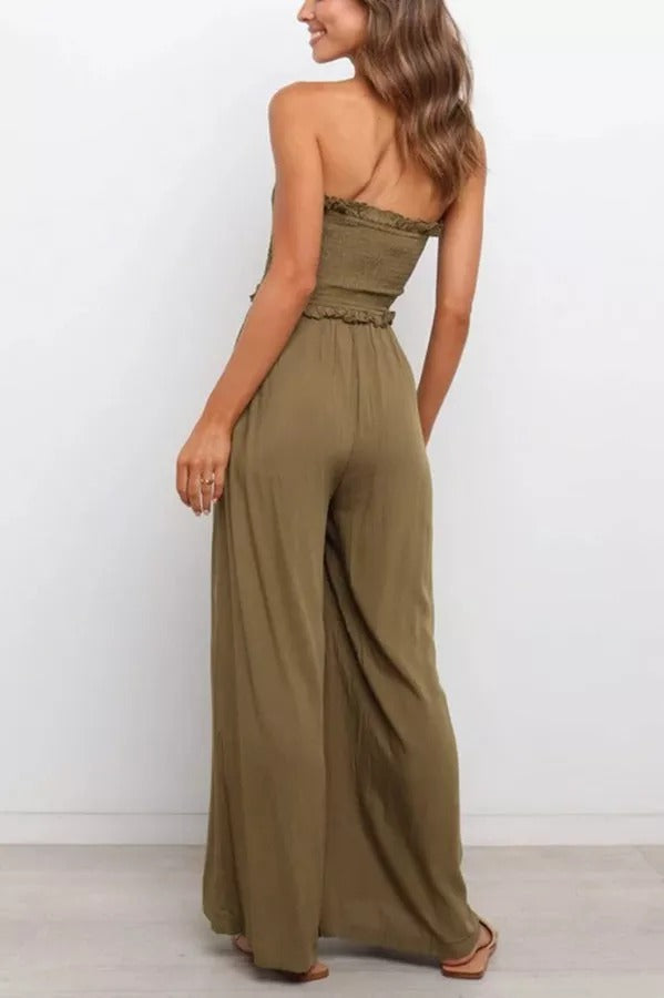 Love Out Loud Smocked Off Shoulder Jumpsuit