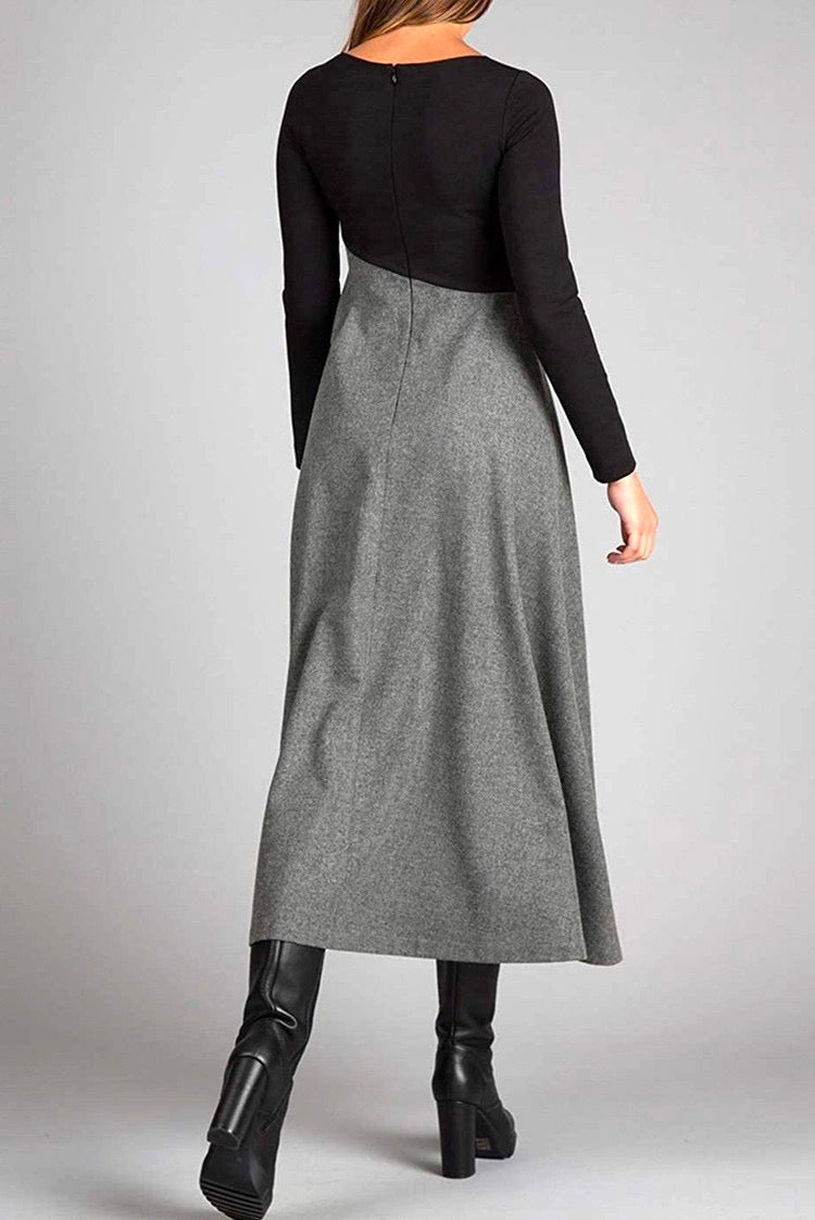 elegant long sleeves Maxi Dress