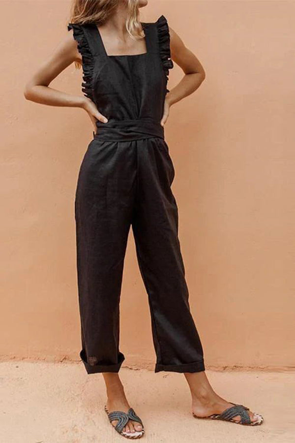 Marlee Bow Ruffled Backless Jumpsuit