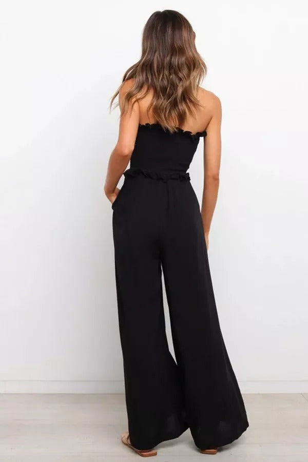 Love Out Loud Smocked Off Shoulder Jumpsuit