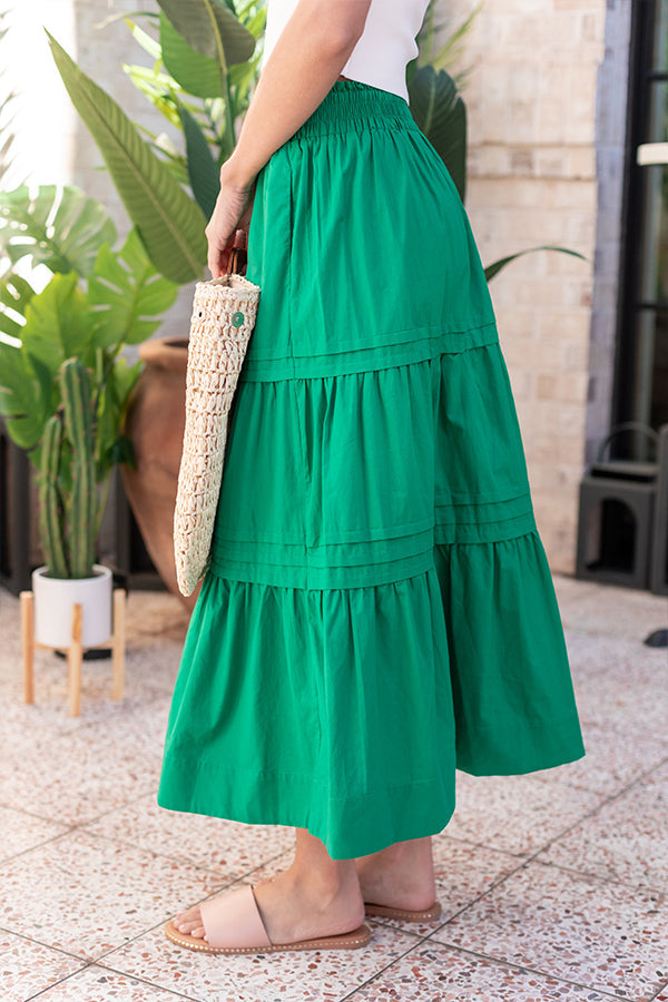 Solid color pleated skirt