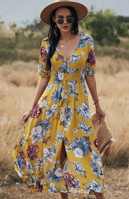 Women's Sexy Printed Waist Slimming Dress