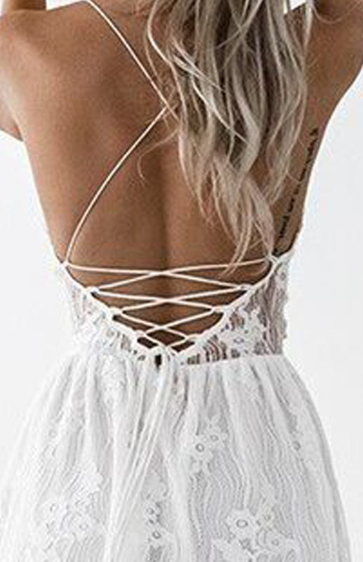 Lace-Paneled Suspender Strapless Dress