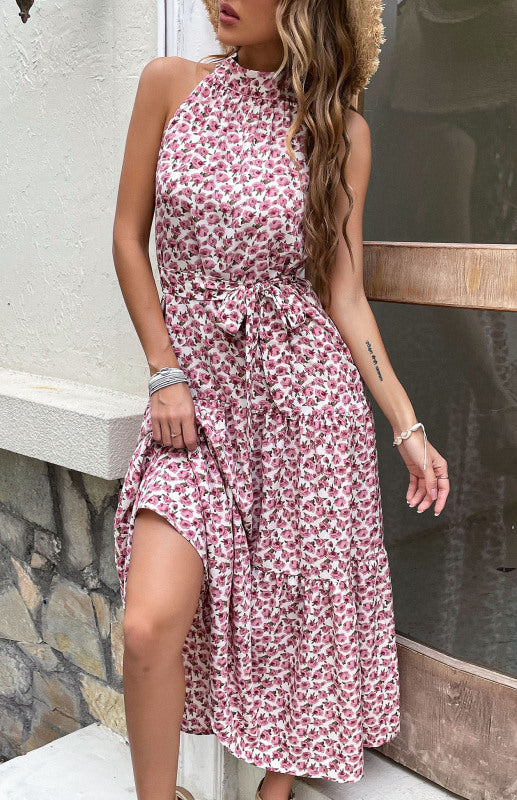 Women's Summer Sling Midi Dress Slim Halter Dress