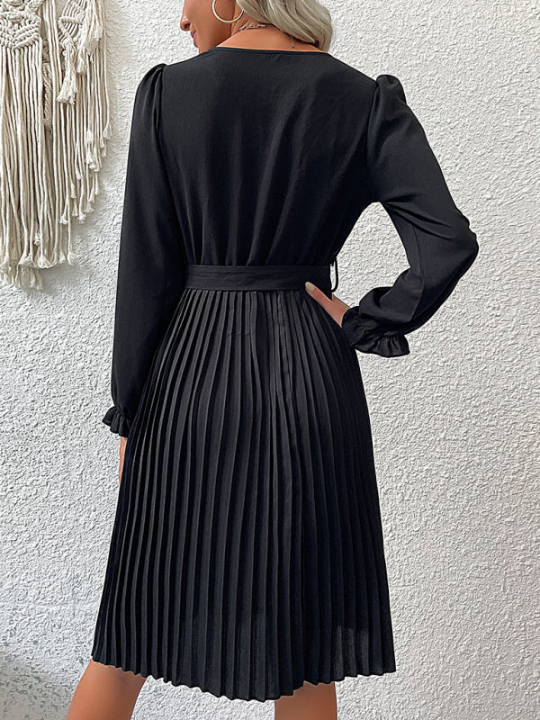 Women’s Long Sleeve Super Cute Pleated Dress