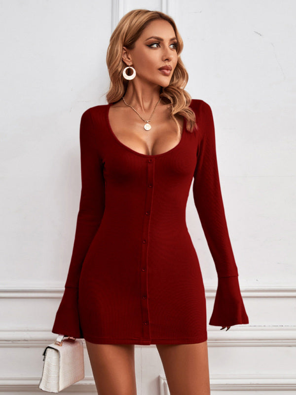 Women’s Solid Color Keep Me Cozy Sweater Mini Dress