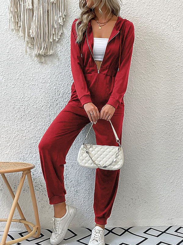 New women's solid color workwear casual jumpsuit