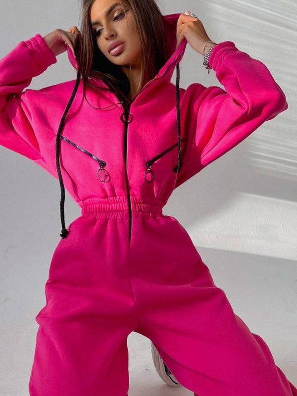 women's hooded sweatshirt sports casual suit two piece set