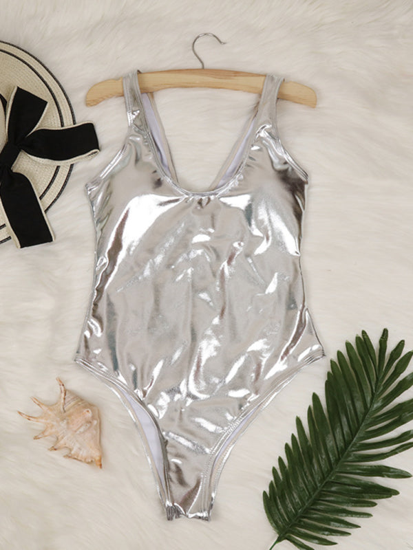 New reflective gold and silver one-piece swimsuits and split swimsuits