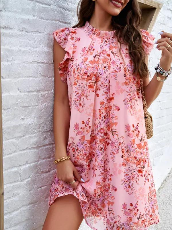 Women's Elegant Printed Sleeveless Dress