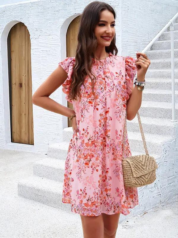 Women's Elegant Printed Sleeveless Dress