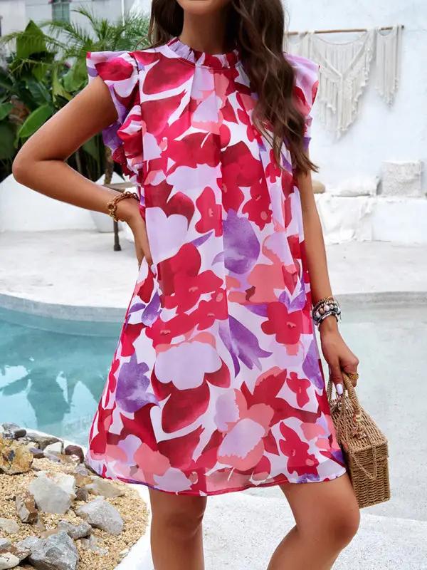 Women's Elegant Printed Sleeveless Dress