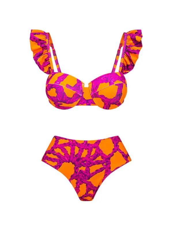 New Fashion Sexy Printed Vacation Bikini Set