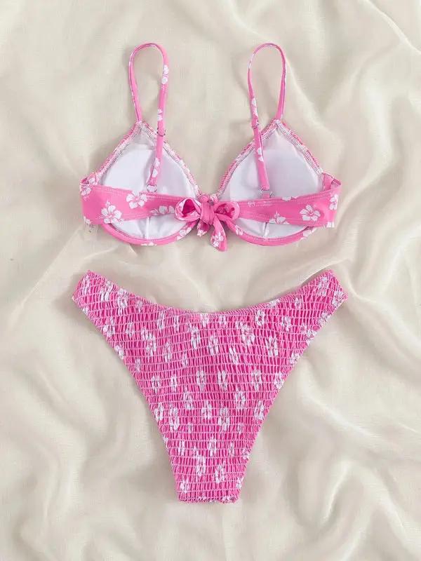 New bikini underwire push-up sexy little flower swimsuit