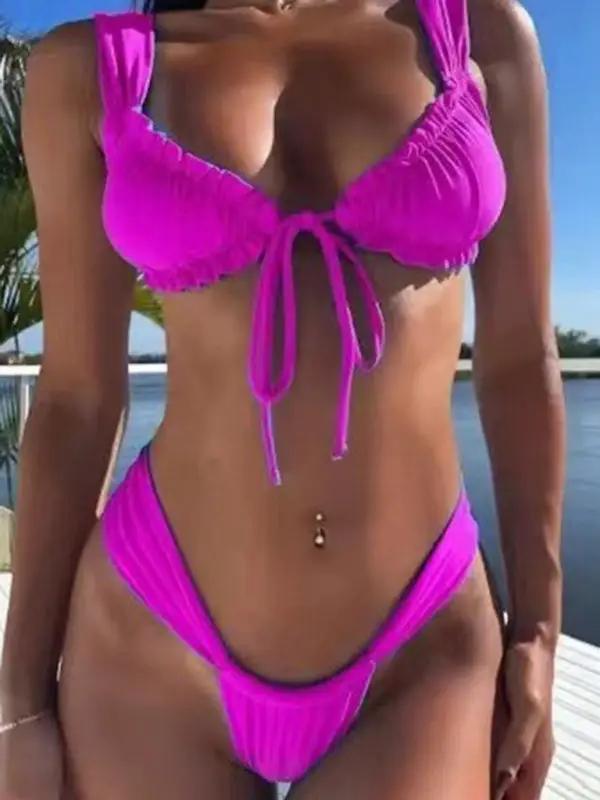 New bikini fashionable and sexy lace-up split suit