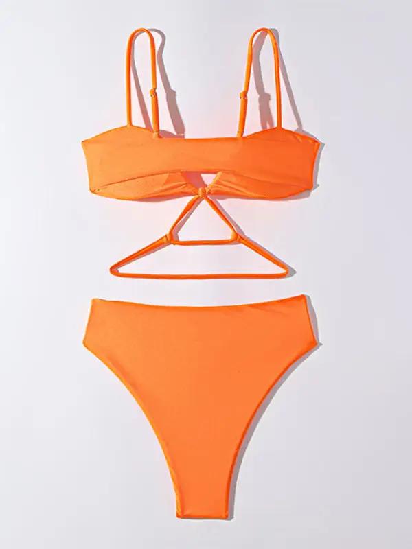 New sexy solid color fashionable pullover swimsuit suit