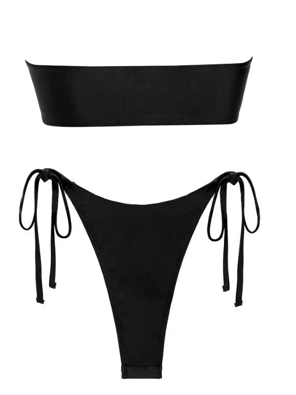 New sexy bikini split swimsuit with shiny fabric