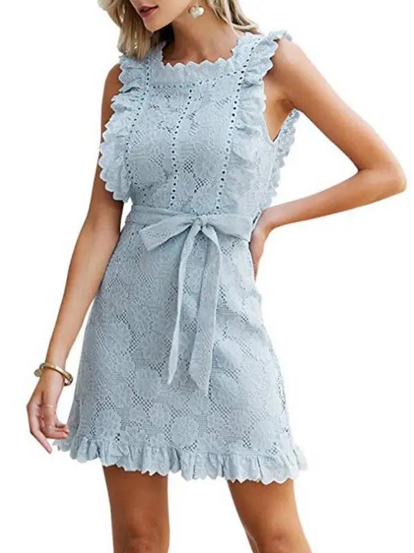 New women's embroidered lace fungus dress