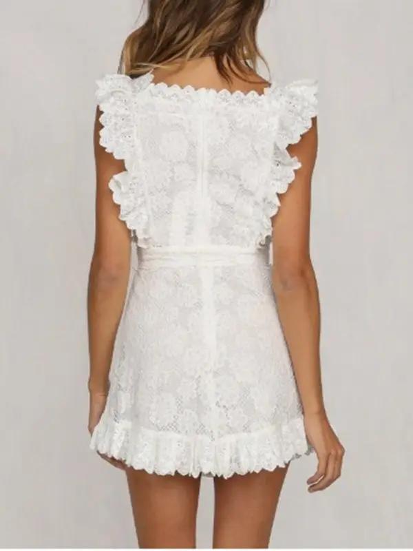 New women's embroidered lace fungus dress