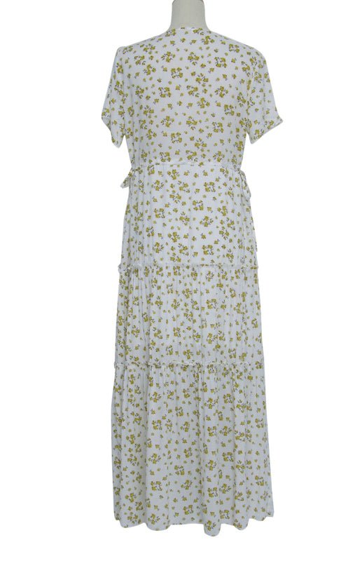 Ladies Casual Elegant V-Neck Printed Long Dress