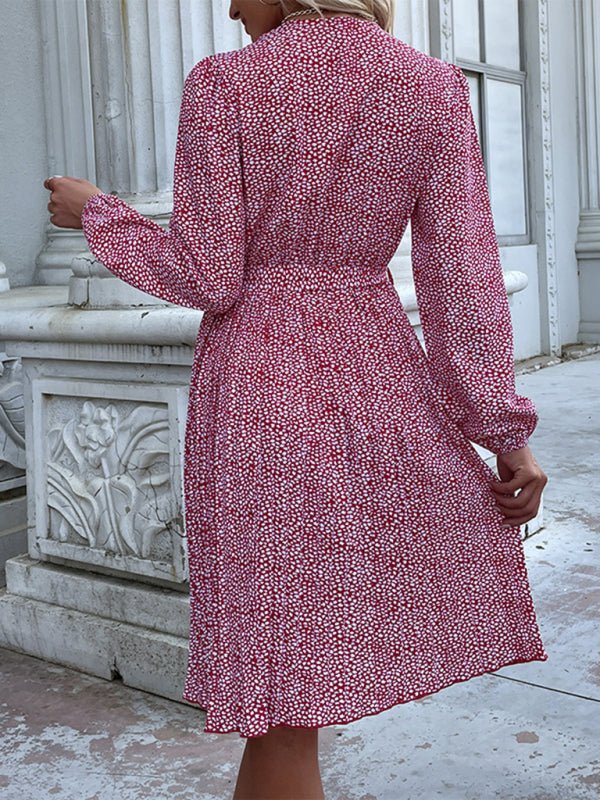 New women's long sleeve polka dot dress