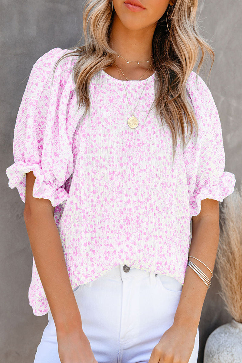 Sweet Elegant Floral O Neck T-Shirts