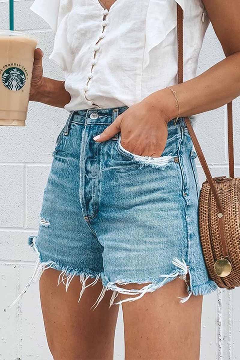 Noveify Casual Bibbed Jeans Shorts