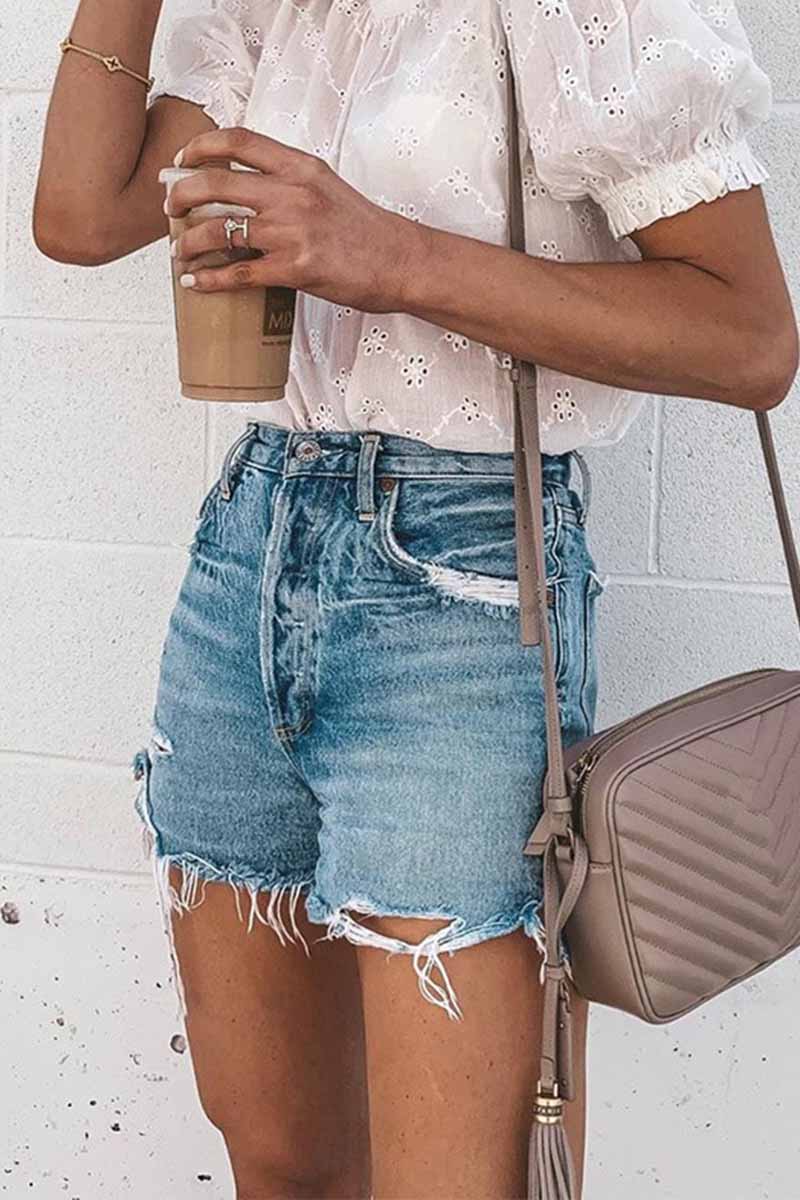 Noveify Casual Bibbed Jeans Shorts